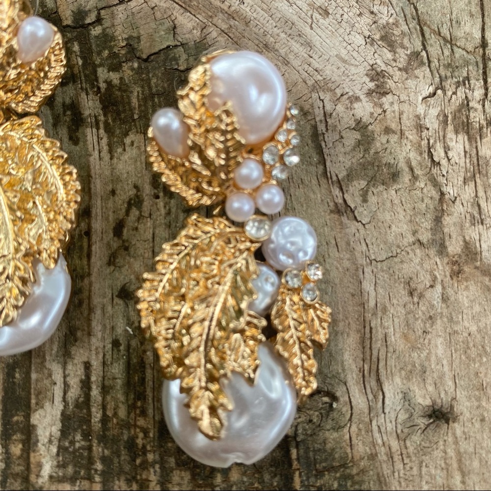 Zara Pearl Embellished Drop Earrings - Picture 4 of 6